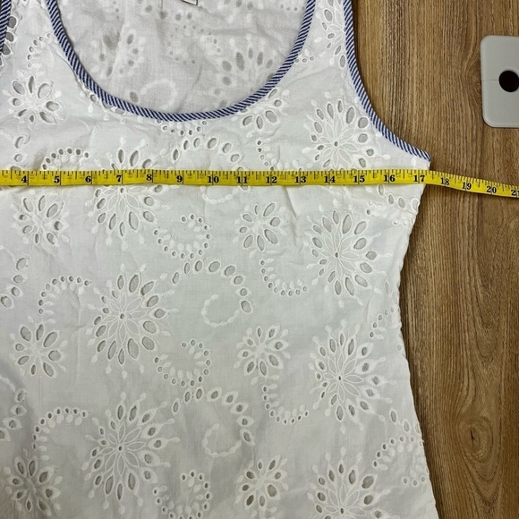 STELLAH White Eyelet Ruffle Cotton Farmhouse Cottage Dress - Size S - Picture 8 of 9